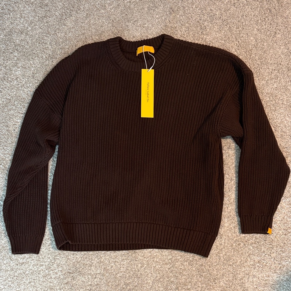 Yellow Label Co. Chocolate Brown Chunky Knit Sweater